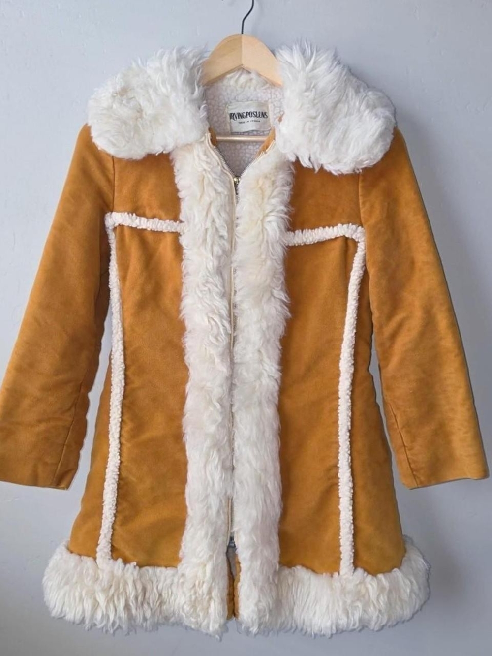 Vintage Irving Posluns faux fur coat size 9/10 XS